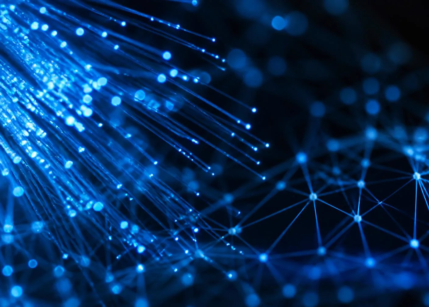 Abstract blue data network visualization
